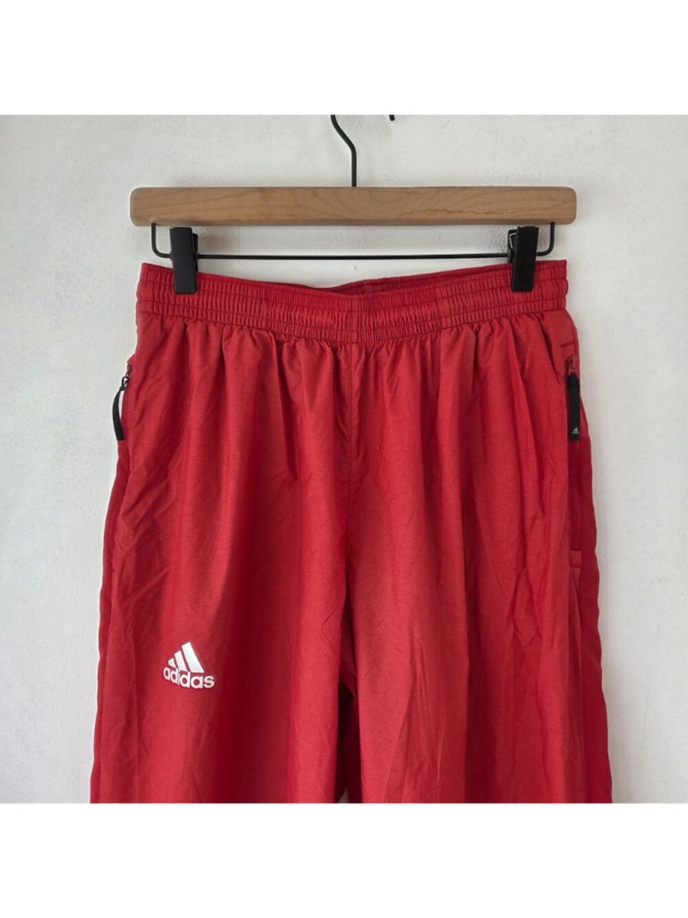 Adidas Windreaker Red Track Pants Exercise Running Workout Men's M - Picture 3 of 12